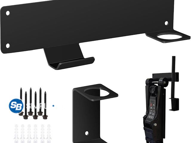 Lot 58-80831 - New Jack Stand Wall Mount Storage Rack, Heavy Duty Hydraulic Trolley Jack Holder Brackets, Garage Wa...