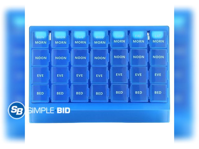 Lot 58-36508 - New Acu-Life 7 Day Pill and Vitamin Organizer with Removable Daily Pillbox (Large)