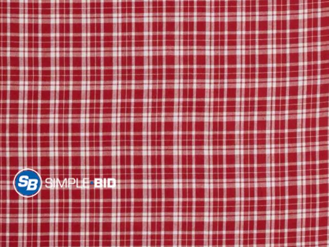 Lot 58-75975 - FABRIC! Lot of (4) Red &amp; White Plaid Cotton Fabric