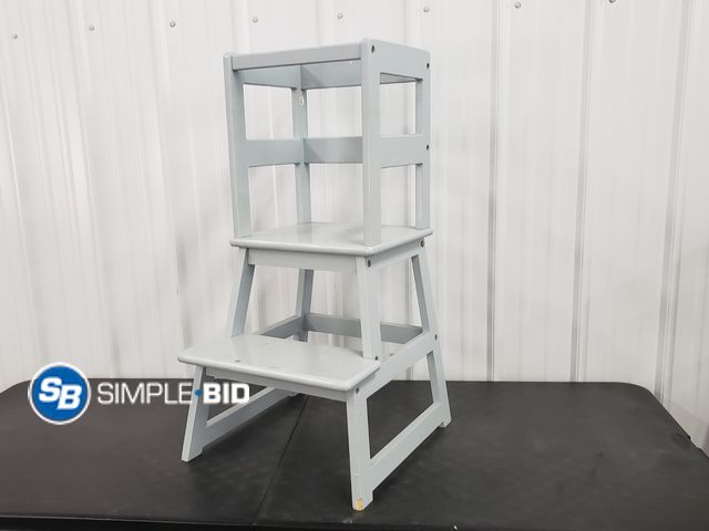 Lot 58-67847 - Wood City Safety Step Stool, Light Blue