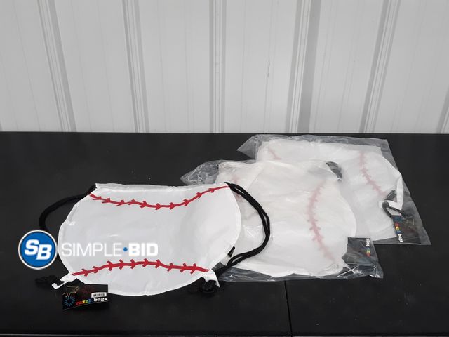 Lot 58-35178 - Lot of (3) Razzl Bags - Baseball Drawstring Bags - Appears Unused
