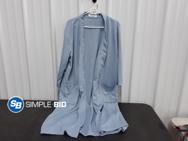 Lot 58-83061 - Light Blue Robe - Missing Belt - Possible Light Use - No Size Tag Possibly M-L