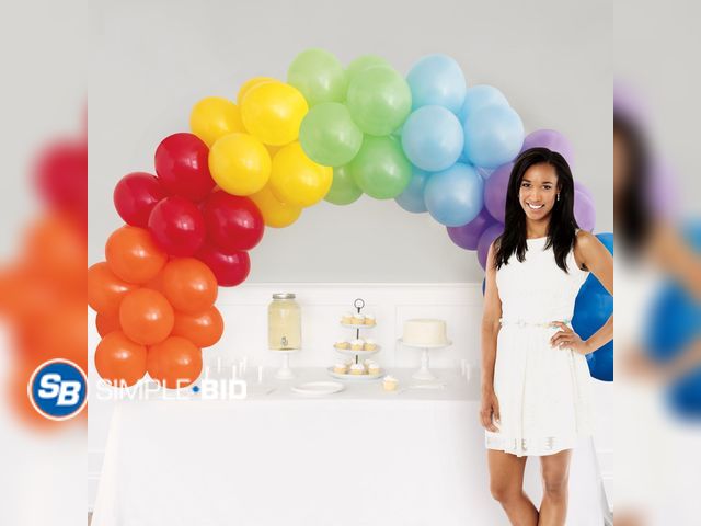 Lot 58-71173 - Assorted Rainbow Colors Tabletop Balloon Arch Kit with Frame, 160 Pieces, by Way To Celebrate