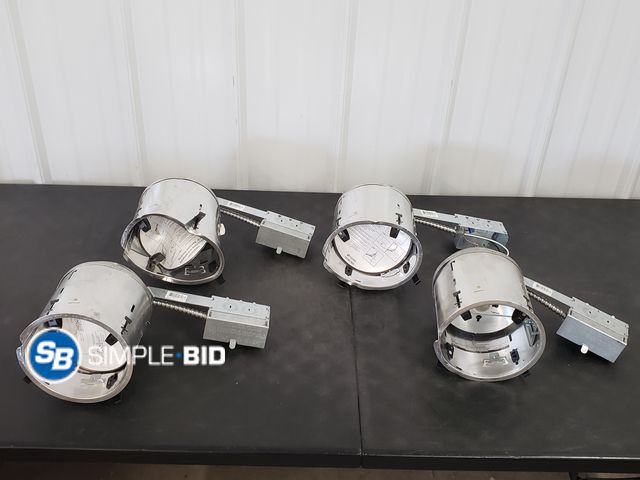 Lot 58-65968 - Lot of (4) Halo Silver 6 in. W Aluminum LED Recessed Lighting Housing - unused (some are bent)