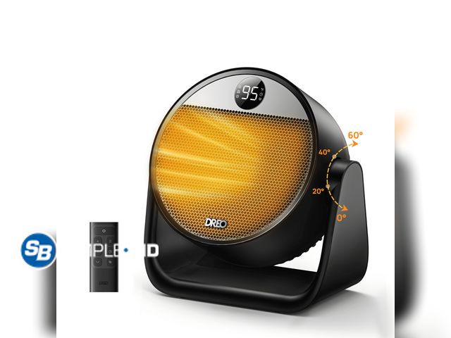 Lot 58-51348 - New DREO Heater, Space Heater with 60° Adjustable Tilt, 1500W Electric Heaters for Inside with Therm...