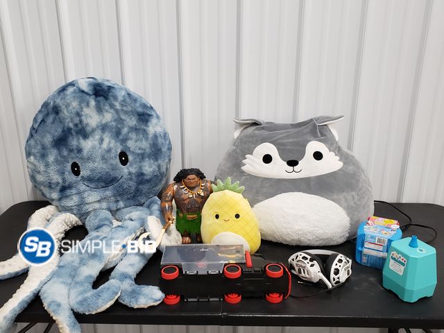 Lot 58-67075 - Lot of Misc. Kids Items - Large Octopus Stuffed Animal, and More!