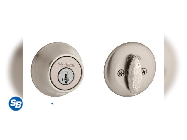 Lot 58-75696 - Lot of (2) Kwikset 600 Series Single Cylinder Deadbolt Hardware Lock with Smartkey Satin Nickel