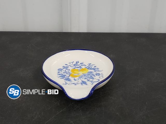 Lot 58-53630 - Lemon Floral Mini Ceramic Spoon Rest