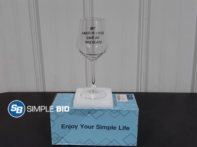 Lot 58-26781 - New Wine Glass - "My Favorite Child Gave Me This Glass"