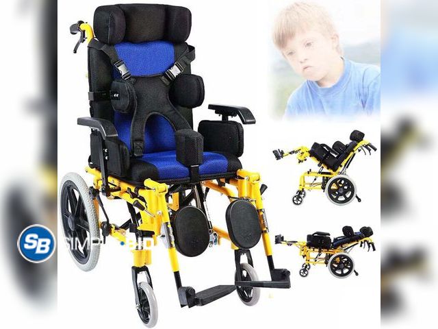 Lot 58-74886 - Cerebral Palsy Wheelchair for Children, Lightweight Folding Reclining Wheelchair with Adjustable Hea...