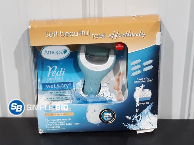 Lot 58-32527 - Amope Pedi perfect wet and dry rechargeable foot file - unopened