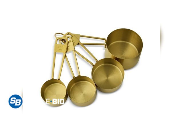 Lot 58-17803 - New Thyme &amp; Table 4-Piece Gold Stainless Steel Nesting Measuring Cup Set