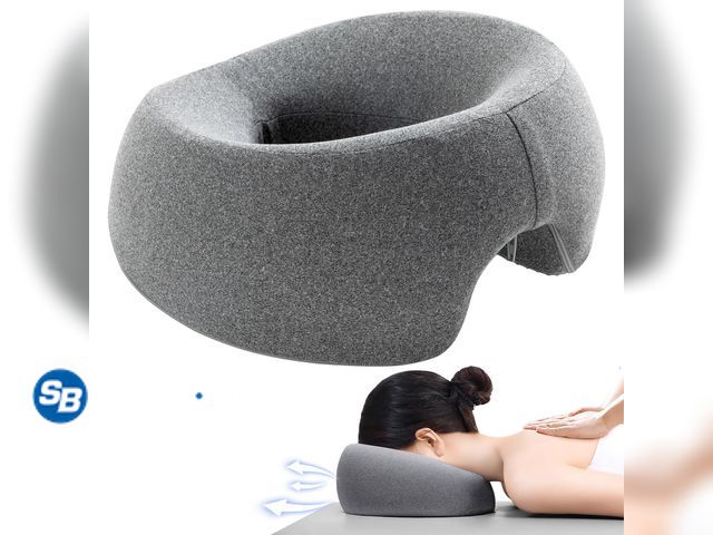 Lot 58-83217 - New Massage Head Rest for Bed, Face Down Pillow with Air Vent, Face Cradle for Spa &amp; Stomach Sle...