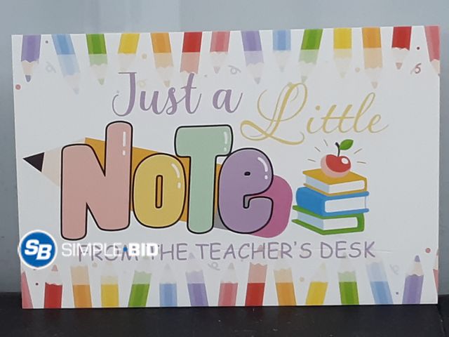 Lot 58-38848 - Lot of (100) Teacher Post cards -- Just a Little NOTE from the teachers desk-- HELLO! Great way to m...