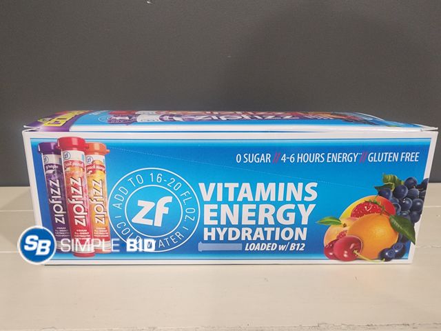 Lot 58-30489 - ZIPFIZZ! Combo pack 25 tubes - GRAPE - FRUIT PUNCH - PEACH MANGO - unopened