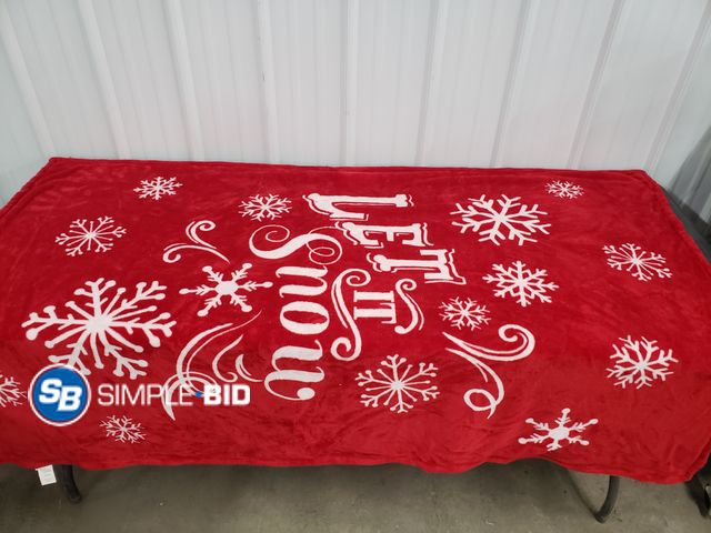 Lot 58-57603 - Snowflake Red Blanket