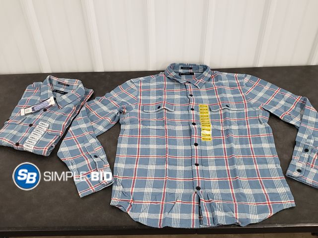 Lot 58-30045 - Lot of (2) New MEN'S Lucky Brand Flannels - (1) SIZE S (1) SIZE M