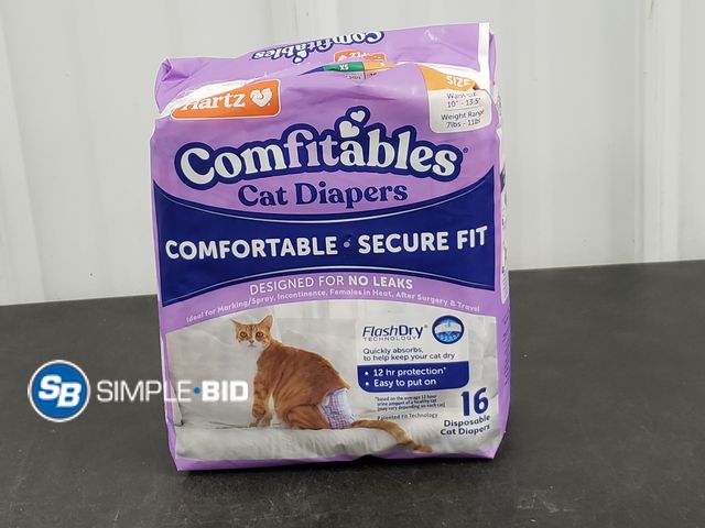 Lot 58-69022 - Hartz Comfitables Cat Diapers 16 Count Size S