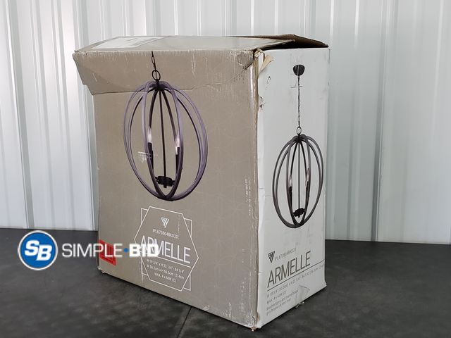 Lot 58-75416 - Aremelle Decorative Chandelier - Dark Grey and Matte Black