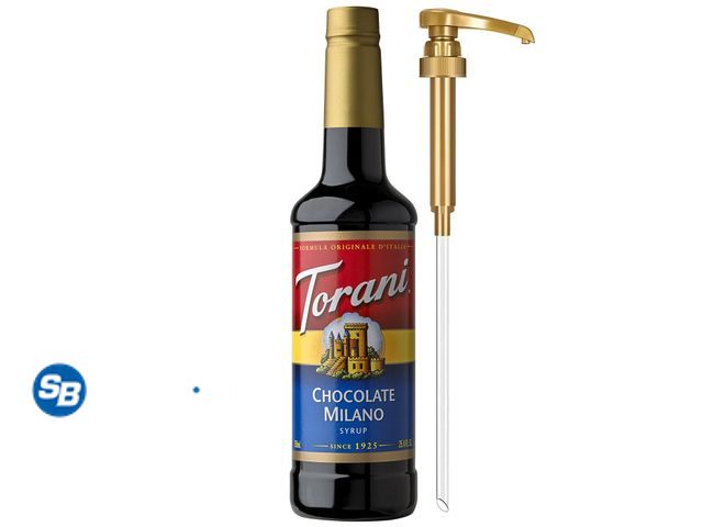 Lot 58-68476 - New Torani Coffee Syrup, Chocolate Milano Flavored Syrup for Drinks, Pump Included, 25.4 Fl Oz