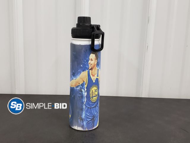 Lot 58-54533 - Custom Made "Steph Curry" Tumbler Water Bottle with Screw Top Pour Spout - New