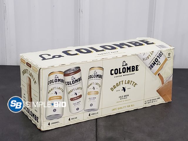 Lot 58-58289 - La COLOMBE! Draft latte - Caramel - Mocha - Vanilla - 9 fl oz each - 11 pack - unopened