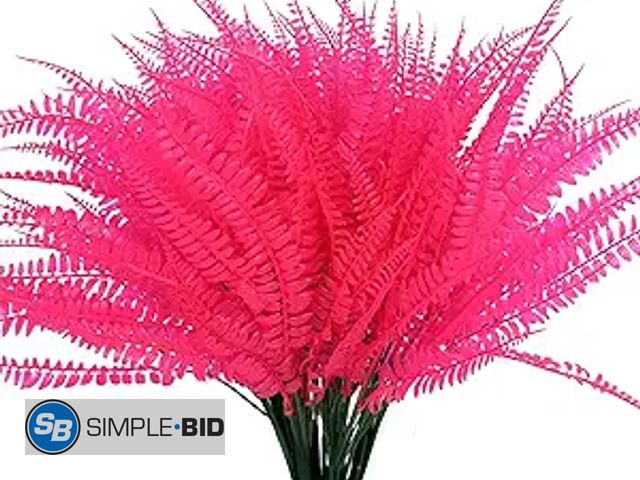 Lot 58-21081 - New RECUTMS 24 Pcs Artificial Boston Fern Realistic Faux Plants Bushes UV Resistant Fake Greenery Sh...