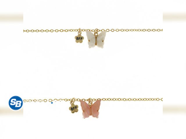 Lot 58-57682 - Lot of (2) New Wonder Nation Kids Butterfly BFF Wear One, Share One Necklace Set