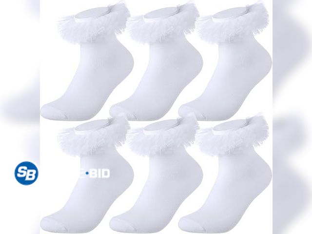 Lot 58-63428 - New Cutecrop 3 Pairs Girls Ruffles Sock Cute Frilly Ruffle Lace Tutu Sock -- SIZE S