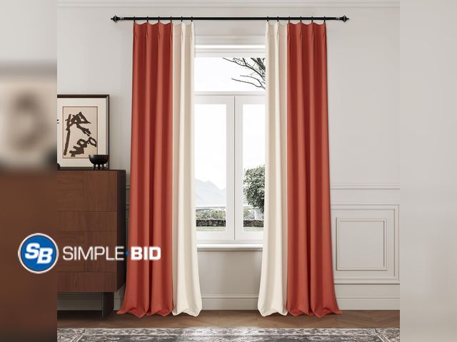 Lot 58-53770 - New OYRING Pinch Pleat Curtains 108 Inches Long for Living Room, Room Darkening Soundproof Thermal I...