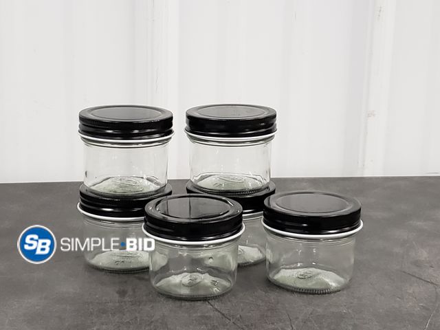 Lot 58-75815 - Lot of (6) Small 2.5" Tall Glass Jars with Screw-On Lids