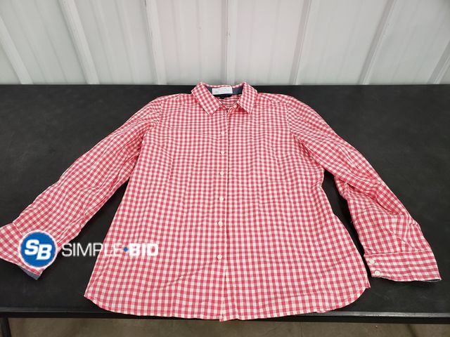 Lot 58-57594 - Tommy Hilfiger Pink/white Checkered Button Down Shirt -Size xl - Light Use