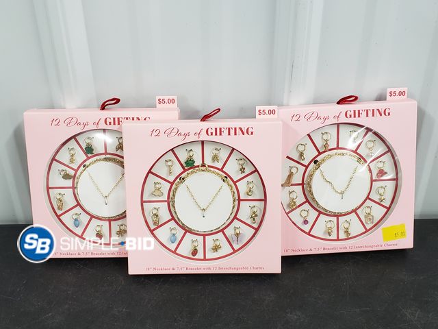 Lot 58-40027 - Lot of (3) New Boxes of 12 Days of GIFTING - bracelet with charms - variety of styles