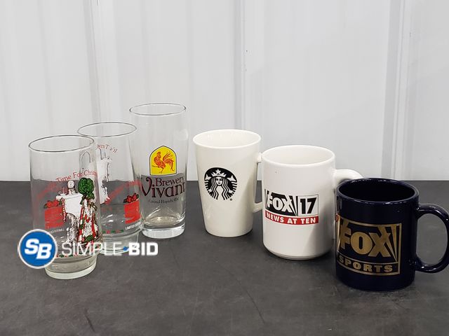 Lot 58-51008 - Lot of (6) Various Glasses/Mugs - Starbucks and More