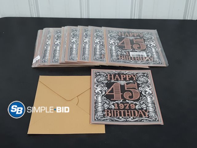 Lot 58-17724 - Lot of (13) Large  New Happy 45 - 1979 Birthday cards with envelopes