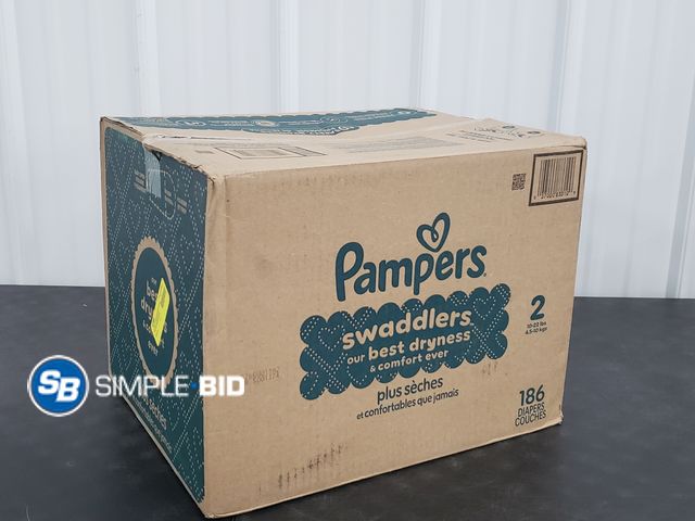 Lot 58-54152 - DIAPERS! New Pampers Diapers - SIZE 2 186 DIAPERS - size 10-22lbs