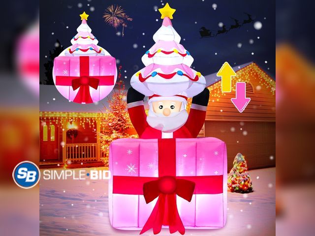 Lot 58-34930 - Firstness 6ft Christmas Inflatable, Santa Liftable Xmas Inflatable with LED Lights for Christmas Hol...