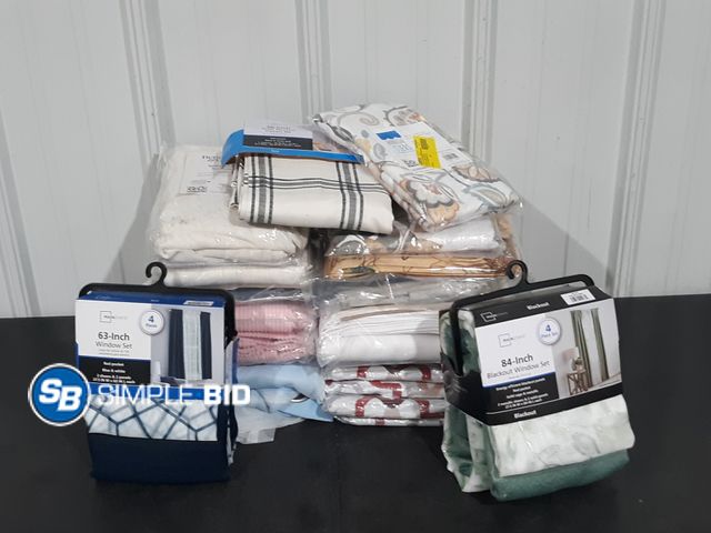 Lot 58-32780 - Lot of approx. (12) + Curtain panels and valances - variety of styles and sizes - unused