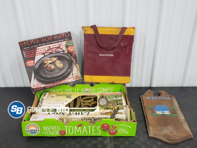 Lot 58-77653 - Large Lot of Various Items - Stovetop Grill, Seat Pad, and more