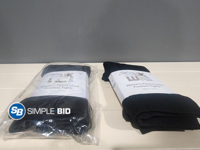 Lot 58-39134 - Lot of (2) New Muk Luks womens Fleece Lined Footless Tights size S