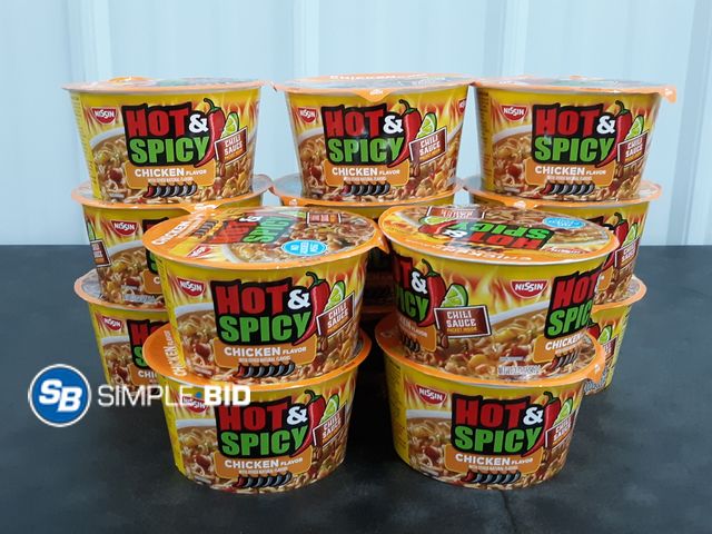 Lot 58-37617 - Lot of (13) New  Nissin Foods HOT and Spicy CHICKEN FLAVOR  Ramen Noodle Soup