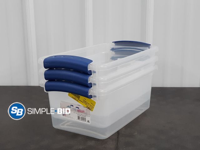 Lot 58-37394 - Lot of (3) New Sterilite Storage totes 7 qt each - does not come with lids