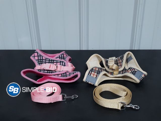 Lot 58-35021 - Lot of (2) Pet Harnesses - Size XS - Pink and Tan Colors