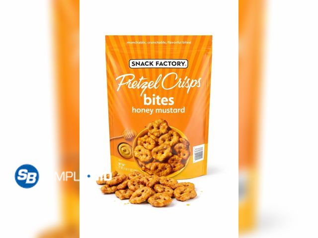 Lot 58-71785 - Snack-Factory Pretzel Crisps Bites, Honey Mustard Flavor, Munchable Crunchy Snack, 27 oz - unopened ...
