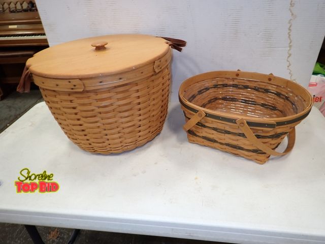Lot 59-33259 - Longaberger Corn Basket &amp; Protector, Traditions Basket &amp; Protector