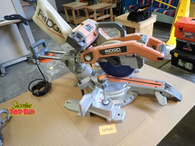 Lot 59-43765 - Ridgid 10" Dual-Bevel Sliding Compound Miter Saw, Used Lightly, Works