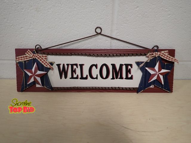 Lot 59-33170 - Welcome Wall Sign, Rustic Farmhouse Aesthetic 5 1/4" x 18"