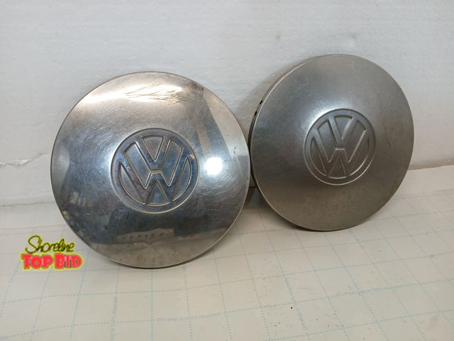 Lot 59-71033 - 2- Volkswagen 6" hub cap stainless steel