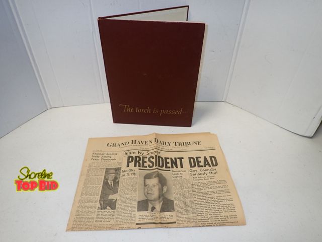 Lot 59-21509 - Historical Newspaper Front Page from Grand Haven Daily Tribune reporting the assassination of Presid...