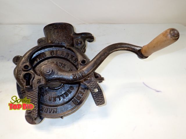 Lot 59-14465 - Ca. 1900 Black Hawk Hand Crank Corn Sheller, Cast Iron with Wooden Handle A.H. Patch. Clarksville Te...